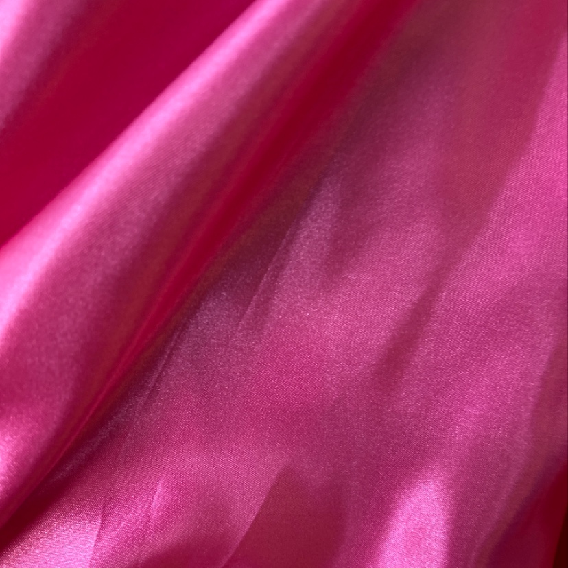 Pink satin fabric for clothing, headwear, accessories and handicrafts