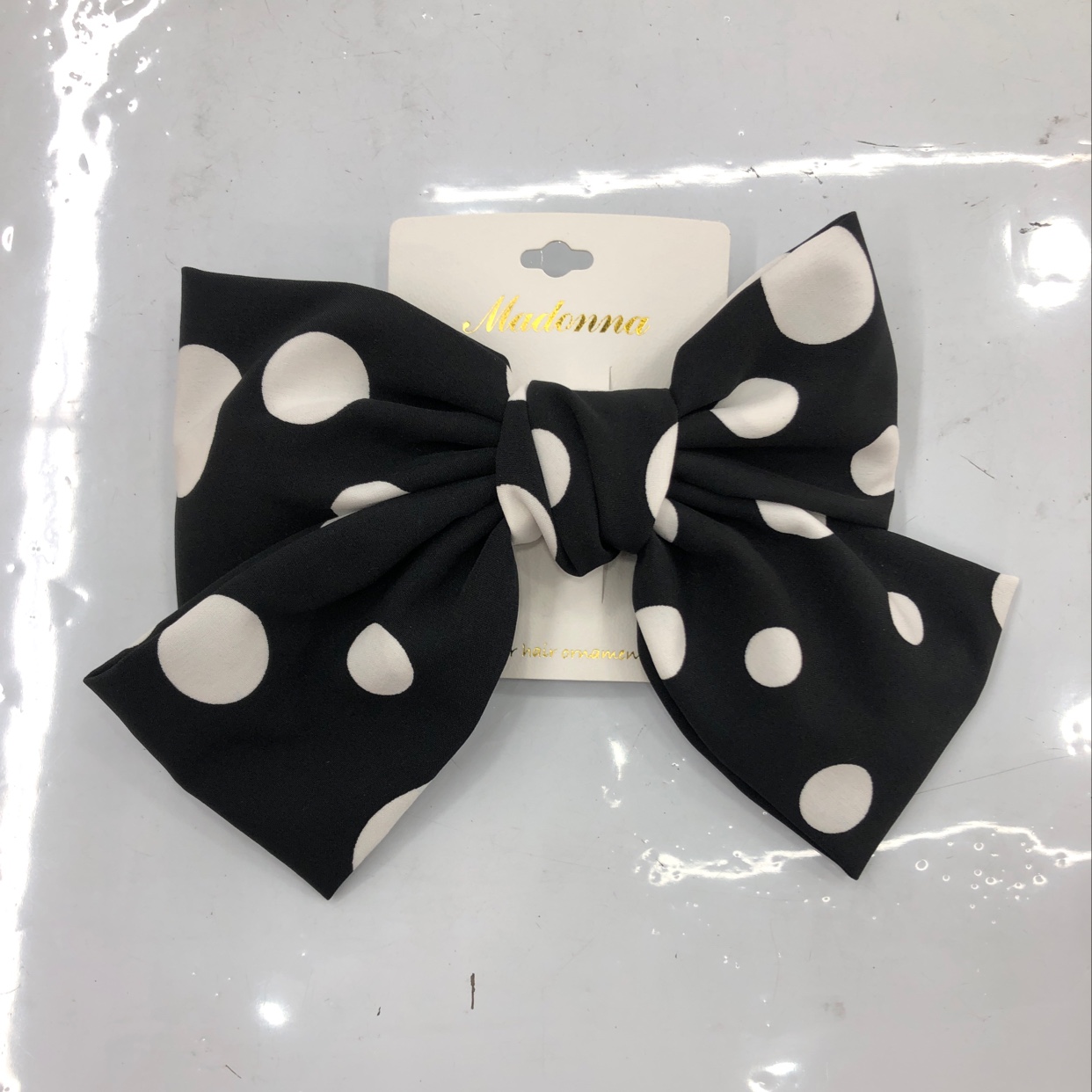South Korea is large dot bowknot hairpin melting back of the head top clip web celebrity temperamental bangs top clip headdle black thumbnail