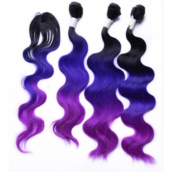 The best-selling long curly hair, three-color gradient synthetic fiber hair curtain snake curve detail image 5
