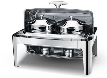 Rectangular thickened stainless steel buffet stove electric heating insulation stove flip the breakfast Buffay Chafing Dish