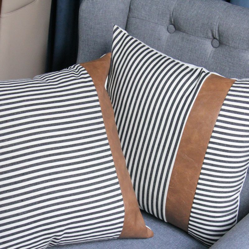 Light luxury sofa cushions and throw pillows, modern and simple pu leather spliced Nordic ins style home backrest pillowcases Application Scenario