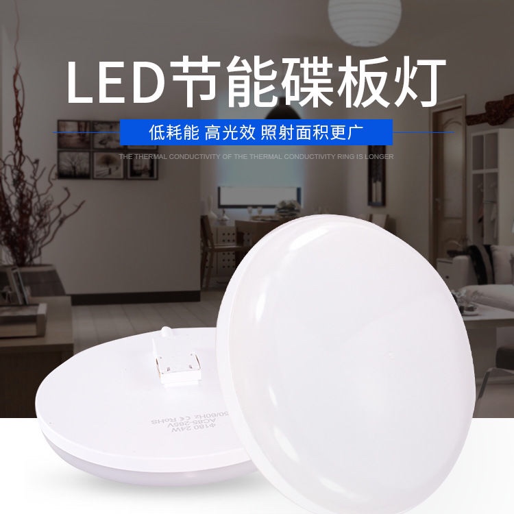 一代LED新型碟板灯超亮吸顶灯超亮节能飞碟灯轻薄led灯球灯泡产品图