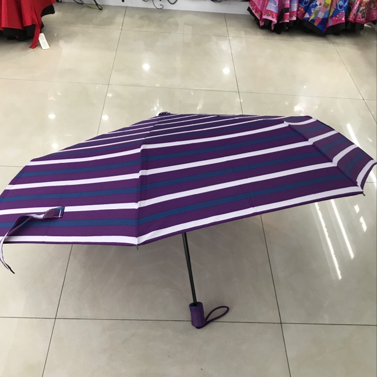 Item No. 3050A Automatic Collision Cloth Horizontal Triple Folding Umbrella details Picture