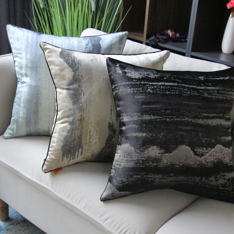 Landscape painting pillow cushion, light luxury, simple and modern European-style sofa pillow cover, home living room