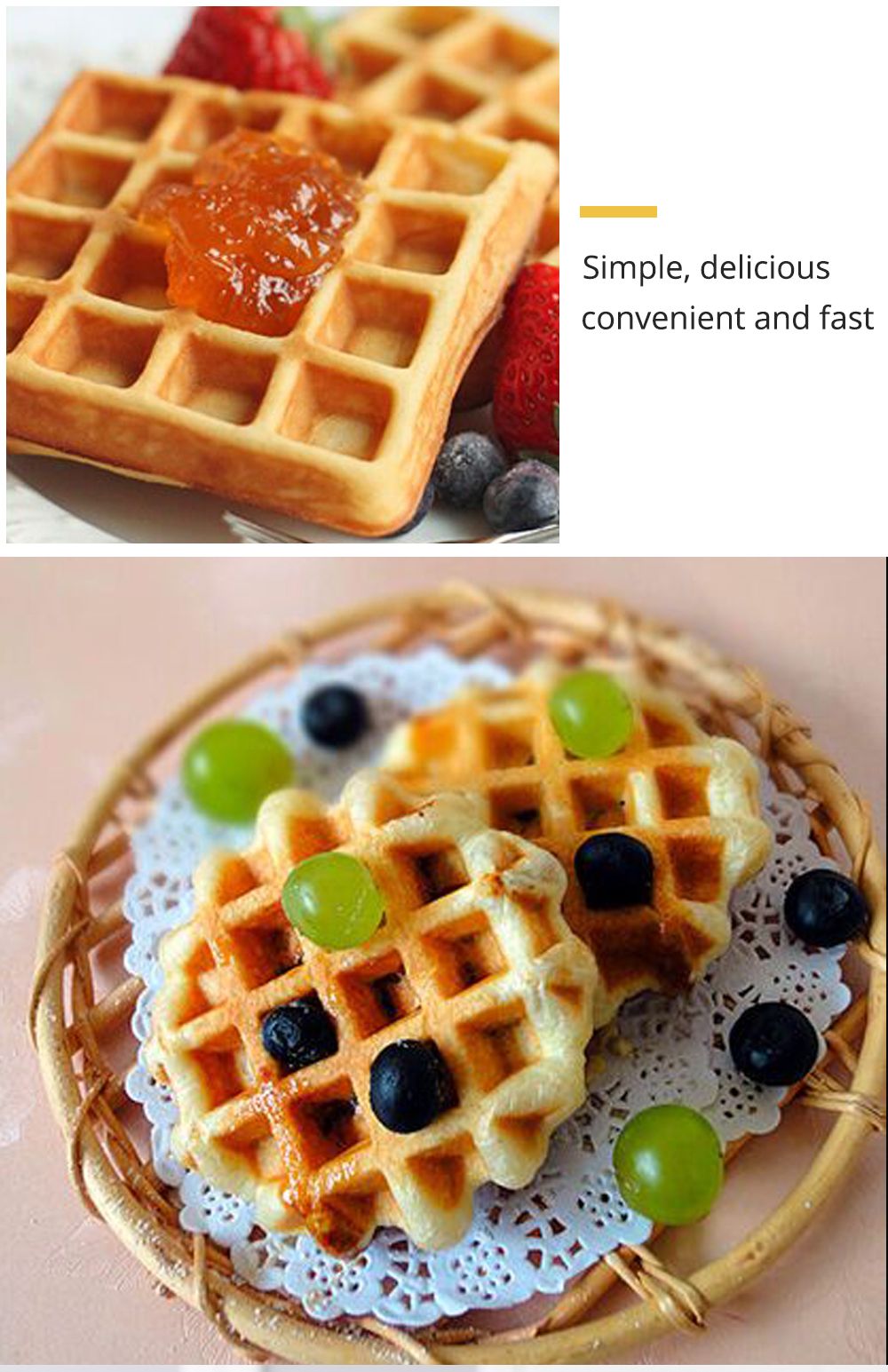 Household fully automatic waffle machine, breakfast machine, double-sided heating portable breakfast machine detail image 3