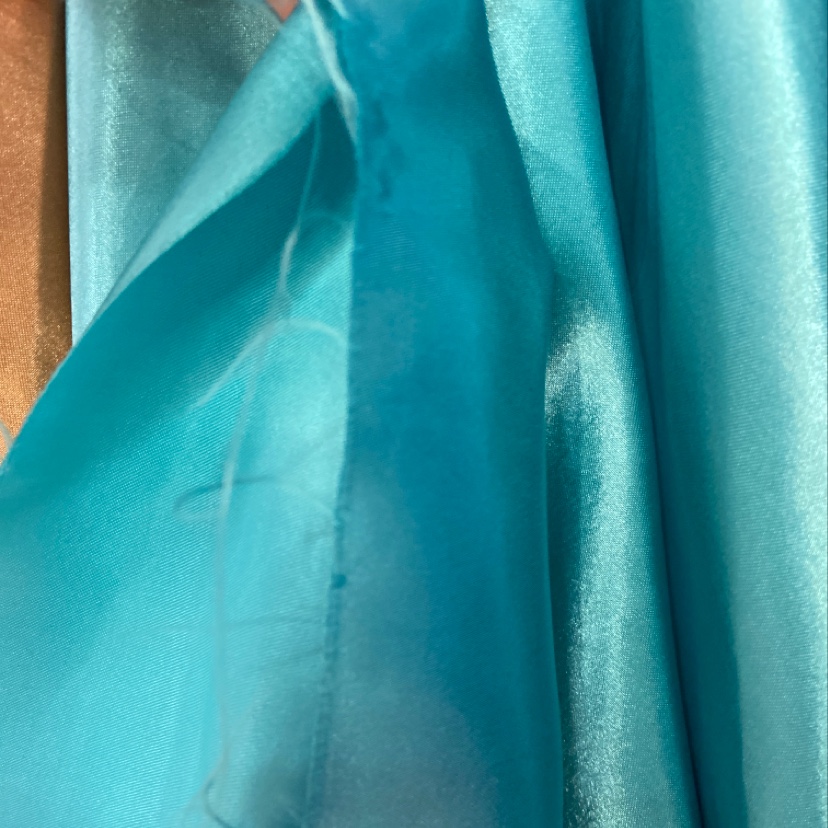 Sky-blue satin fabric for clothing, headwear, accessories and handicrafts Specification image