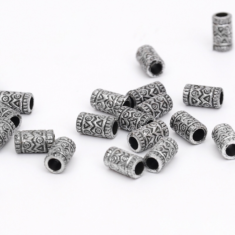 Ancient Silver Hollow Pipe Accessories Hanging Rope Sleeve Pipe details Picture