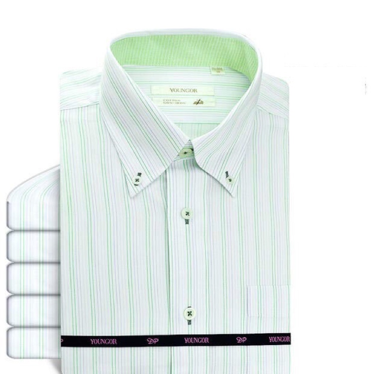 Spring and autumn men's long-sleeved plus-size shirts, form-fitting one-inch shirts for overweight people with loose stripes