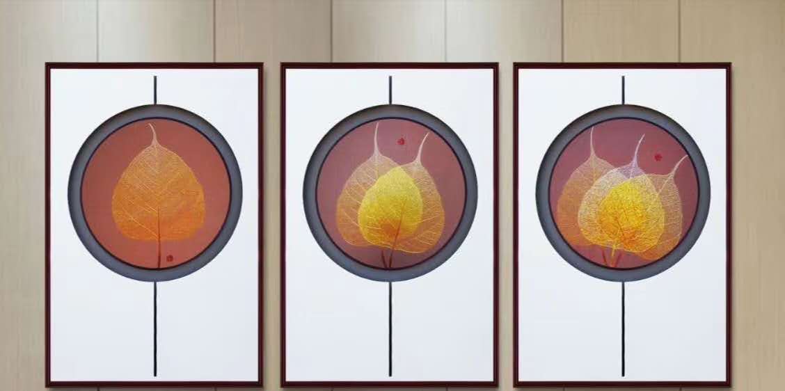 55*75 New Frame Frame Embroidery New Chinese Three-Dimensional Embroidery Silk Thread Embroidery Living Room Study Triptych details Picture
