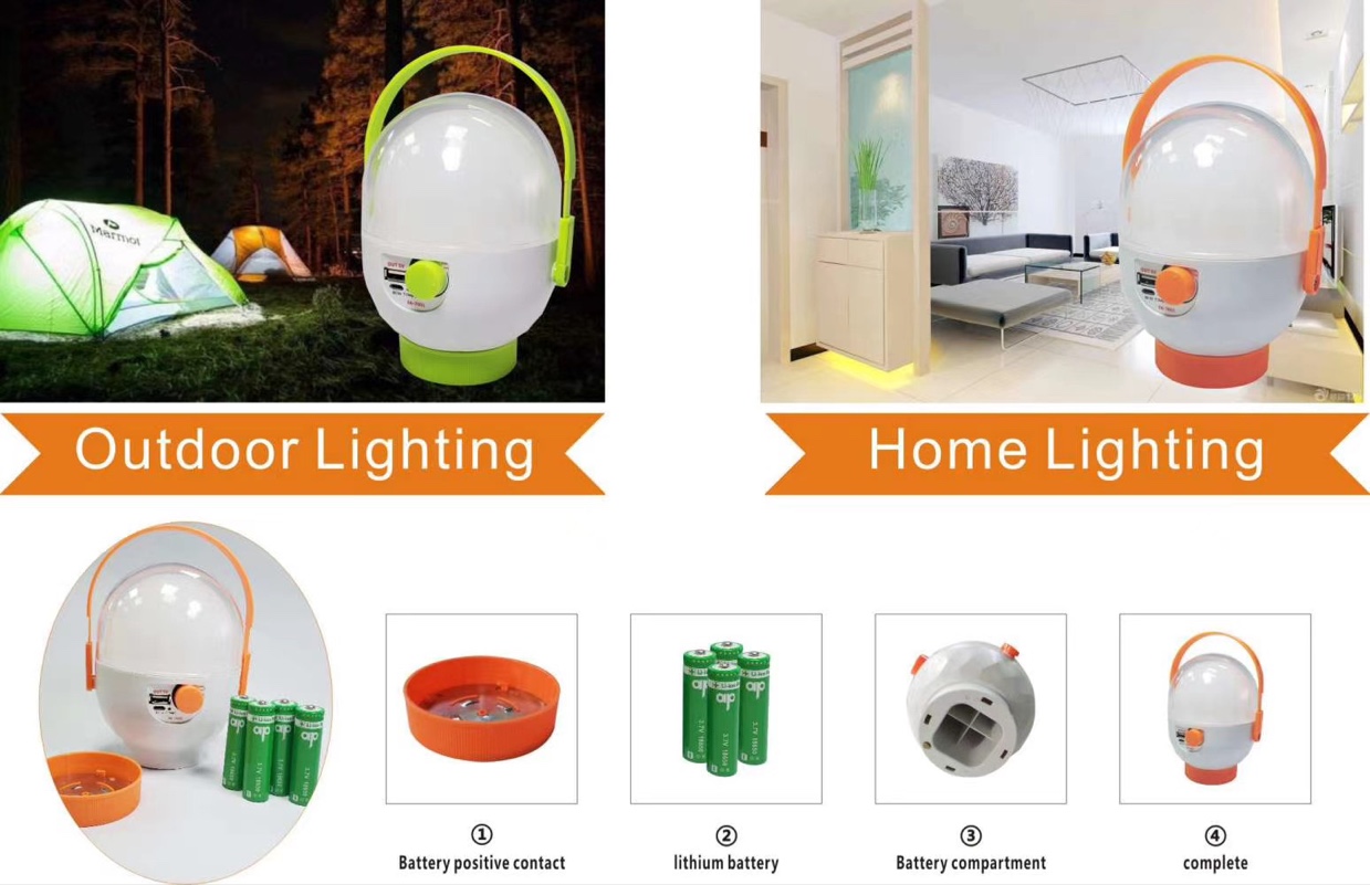 Magnetic portable emergency charging lamp