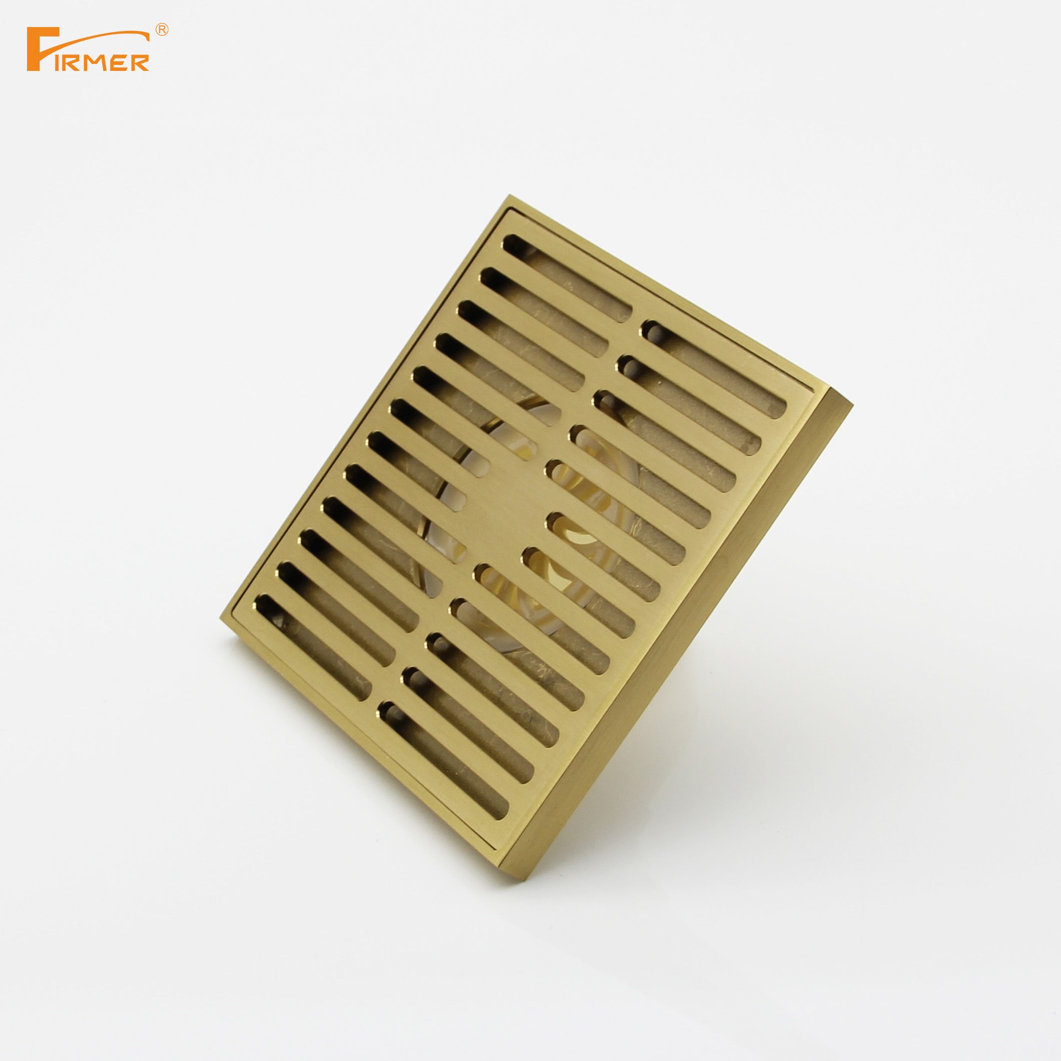 FIRMER all copper brushed golden floor drain European style antique deodorant deodorant drainage floor drain full figure