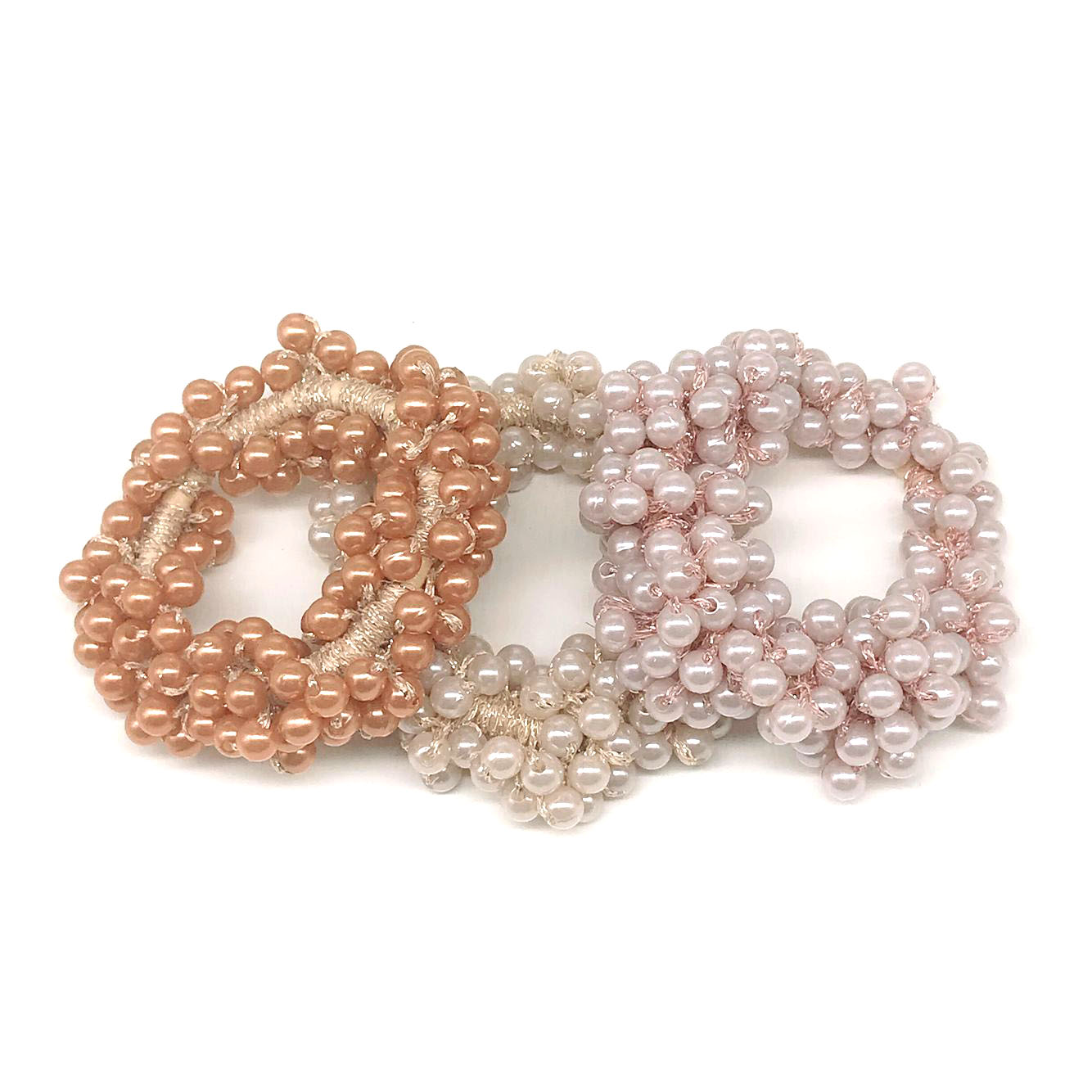 Factory direct sales of pearl hair ties, Korean-style versatile high-elasticity rubber bands for women's hair bands, hand-woven pearl hair ties