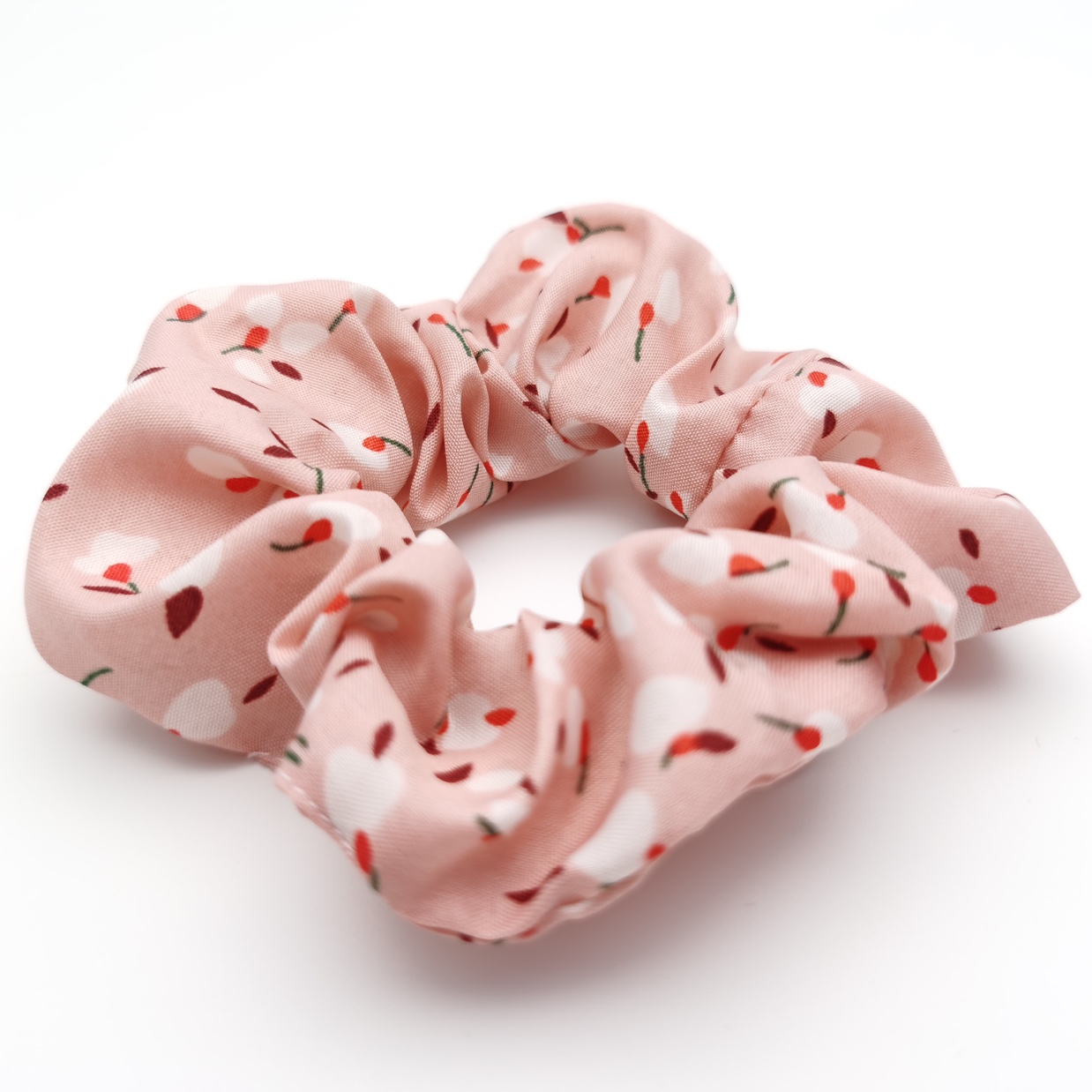 Small Floral Scrunchie With White Dots