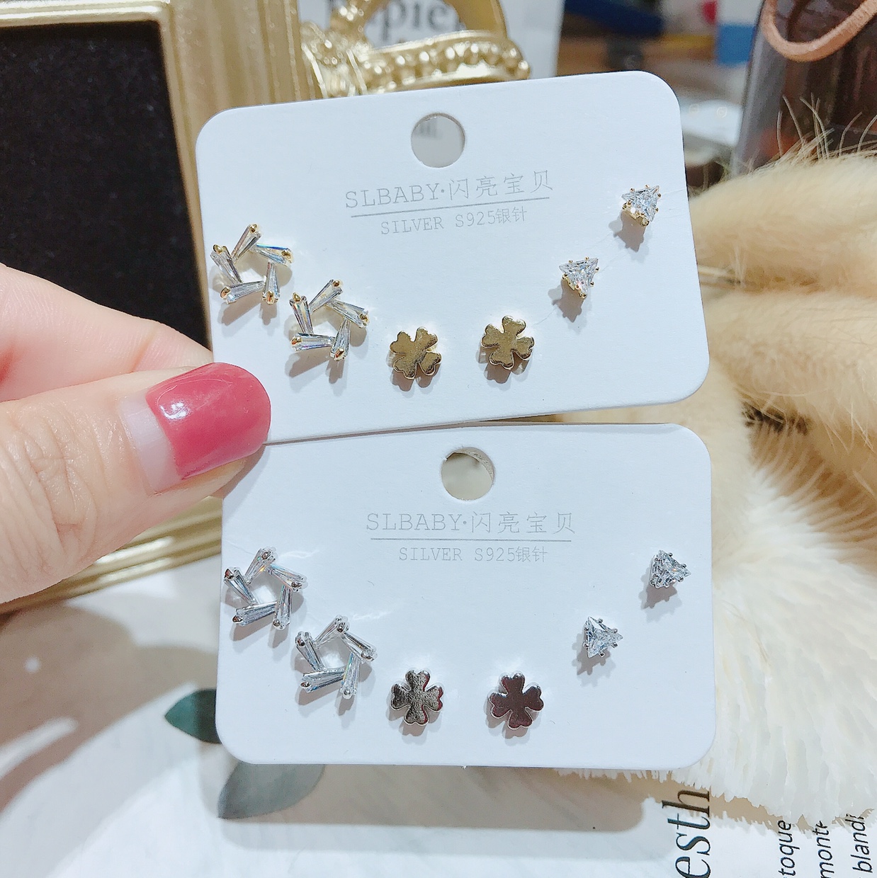 Pentagonal zircon has more than one pair of earrings thumbnail