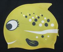 Spot supply of children cartoon swimming cap wholesale SC05 silica gel swimming cap bubble fish cap yellow