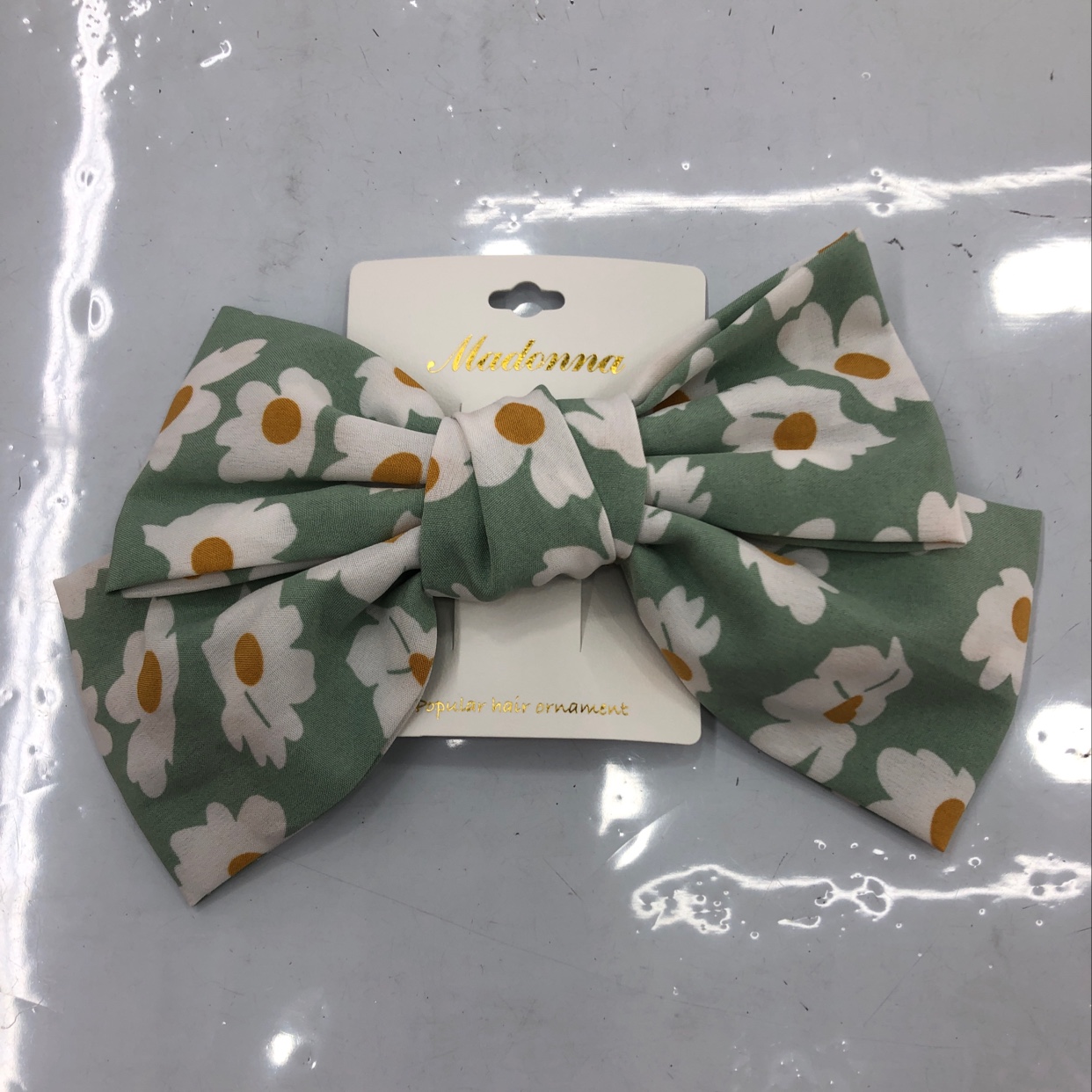 Girl's heart web celebrity bow-hair clip super fairy hair clip love broken flower spring clip back of the head Japanese hair clip green thumbnail