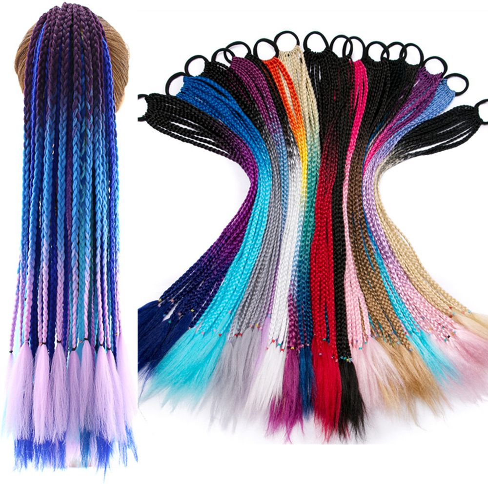 Helmet braids gradually colored small fine braids