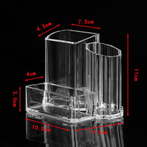 Business card box, dressing table storage box, desktop transparent pen holder, cotton swab organization box, makeup eyebrow pencil, brush, comb holder detail image 3