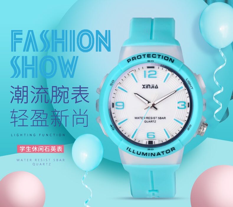 Xinjia boys' and girls' sports electronic watches, luminous waterproof watches for primary and secondary school students, children's light watches, girls' pointer watches detail image 1
