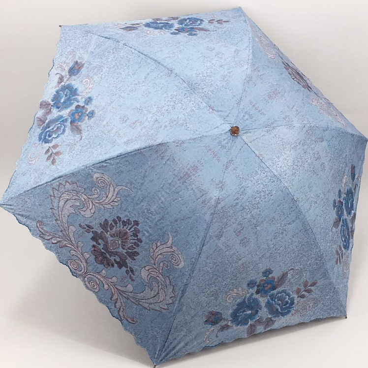 三折数码印花超薄黑胶防晒伞产品图