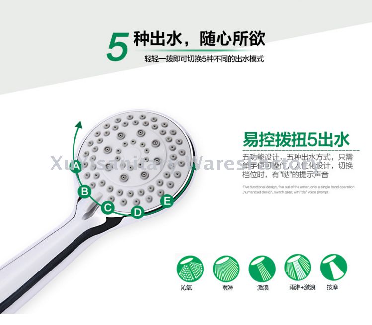 Super pressurized showerhead, super pressurized water-saving high-end electroplated handheld showerhead detail image 10