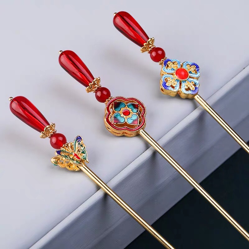 Zinc alloy hairpins, ancient-style costume TV drama hair accessories details Picture
