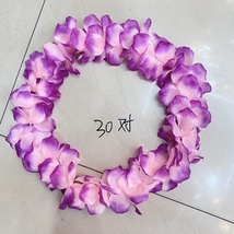 狂欢节花环 9公分30对春蕾丝布花渐变紫色