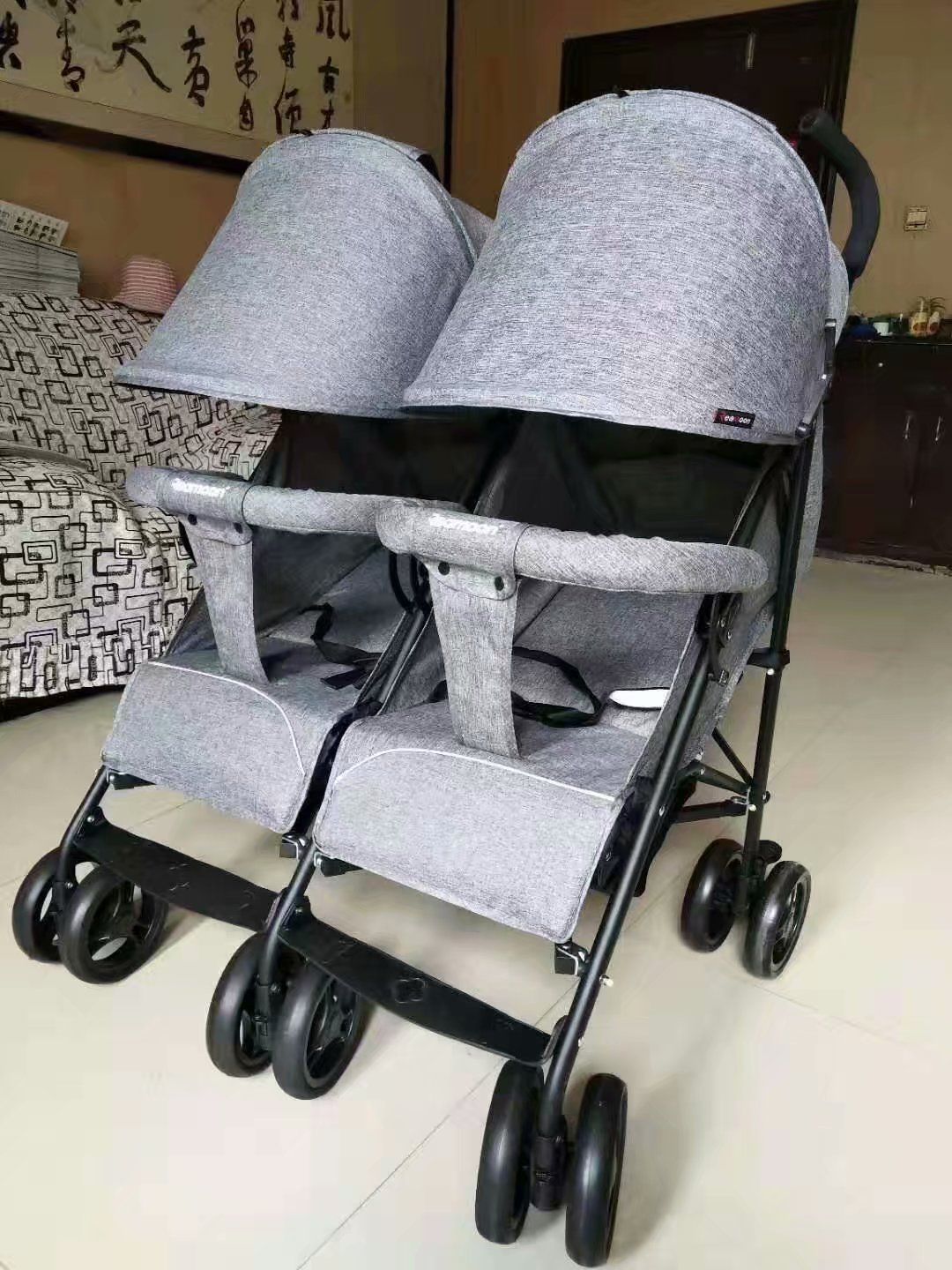 婴儿车双胞胎推车可坐可躺轻便可折叠细节图