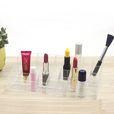 Transparent 36-compartment lipstick stand, makeup lip balm display rack, colored cosmetics desktop storage box details Picture