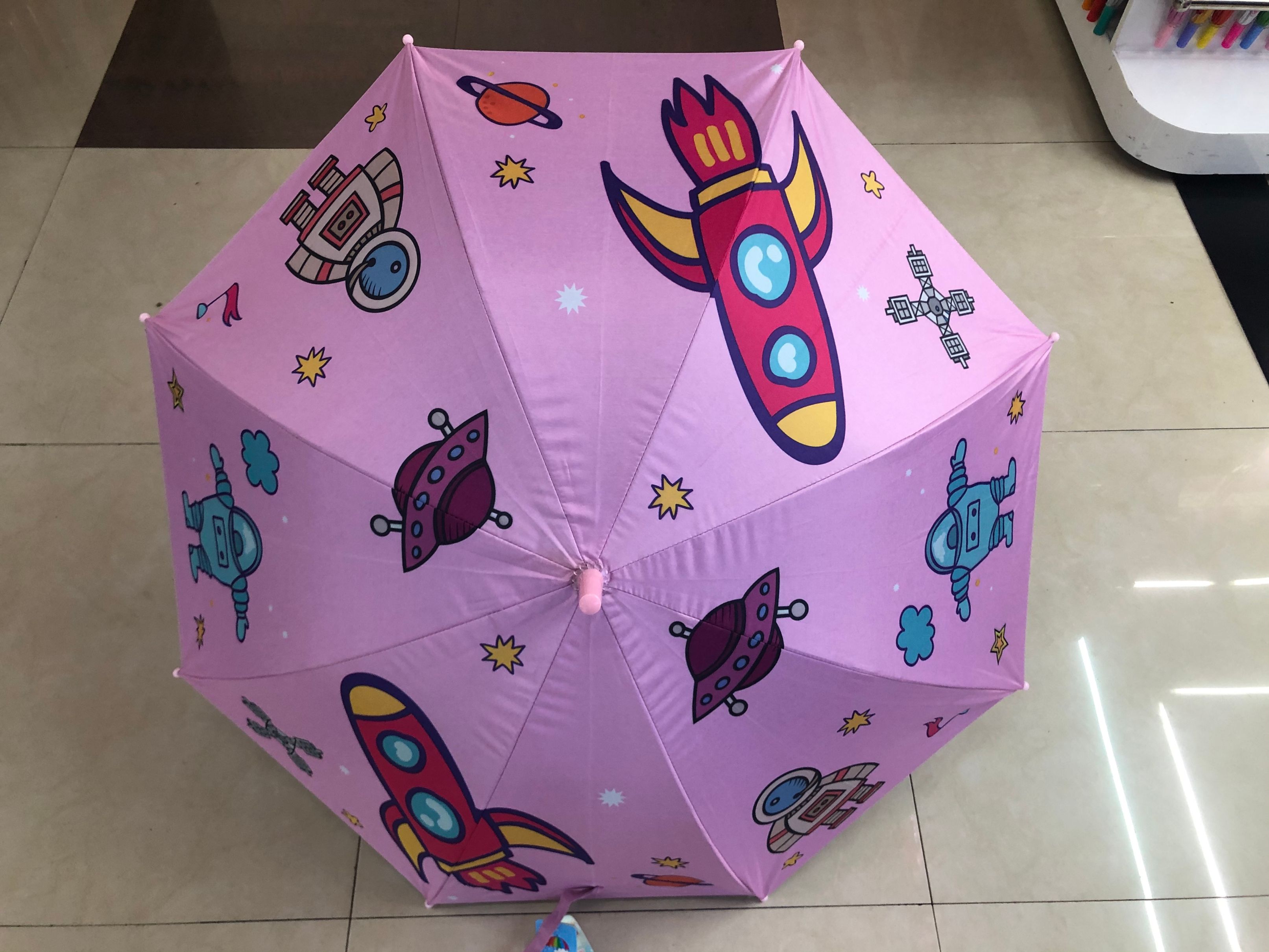 粉红火箭52公分儿童伞卡通雨伞遮阳挡雨晴雨伞详情图1