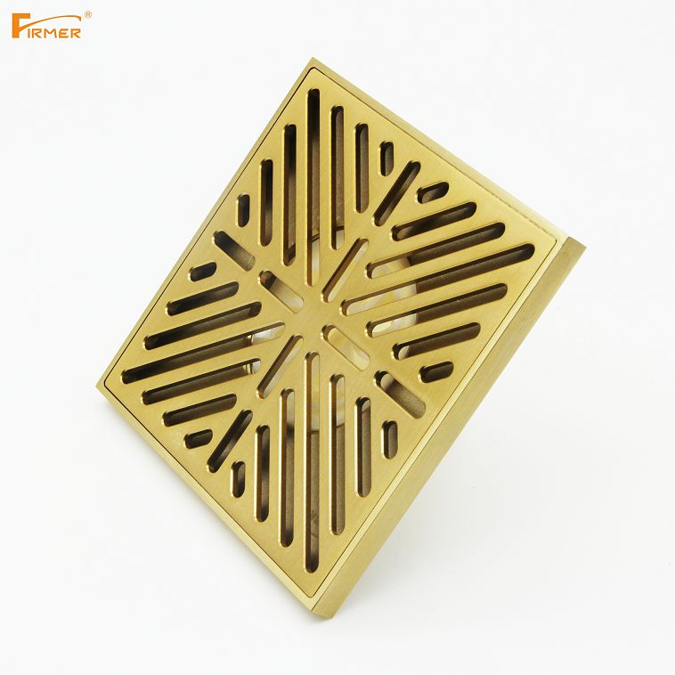 FIRMER all copper deodorant core shower bathroom sewer insect proof toilet brushed gold floor drain full figure