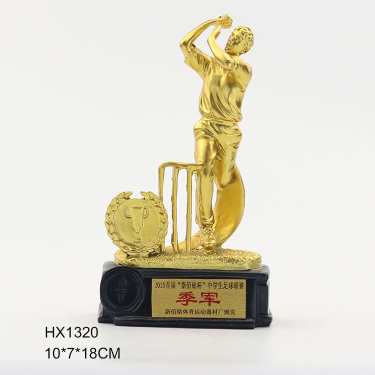 Resin cricket memorial cup Resin craft gift presents sports series commemorative prizes thumbnail