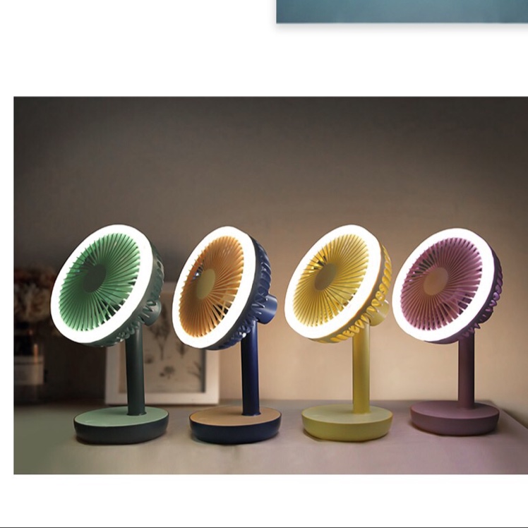 6-inch contrasting color ribbon desk lamp fan multi-functional small fan Specification image