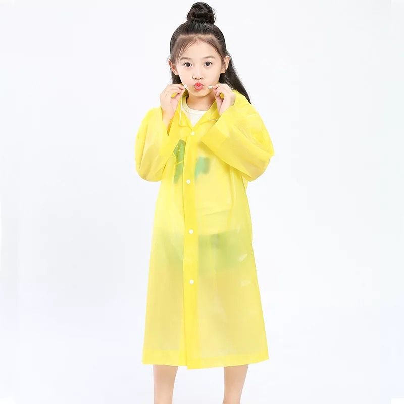Direct sales of non-disposable EVA eco-friendly material candy-colored children's raincoats from Yiwu manufacturers details Picture