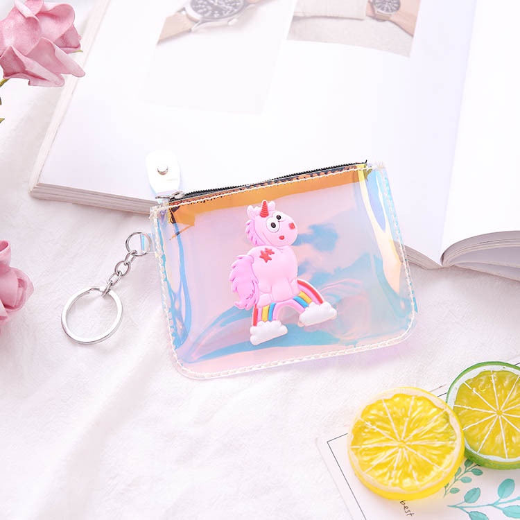 2020淘宝爆款pvc镭射零钱包 创意卡通猫头鹰独角兽卡包硬币包批发产品图