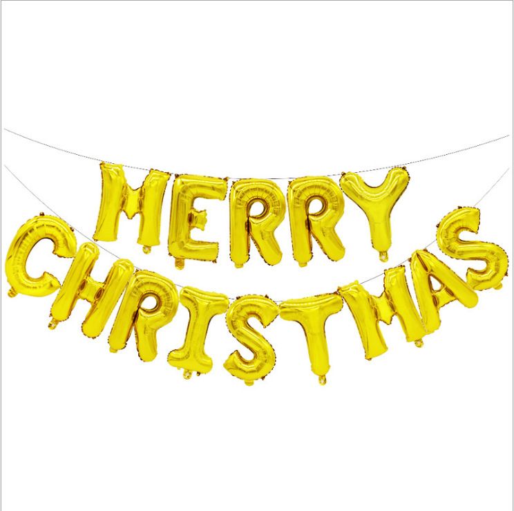 节日用品圣诞节气球美版16寸字母铝膜气球merrychristmas圣诞快乐套装详情1