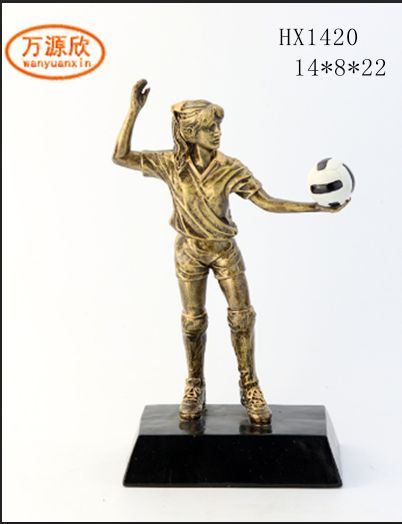 Customized 2019 new style volleyball trophy, resin trophy, volleyball competition award trophy HX1420 full figure