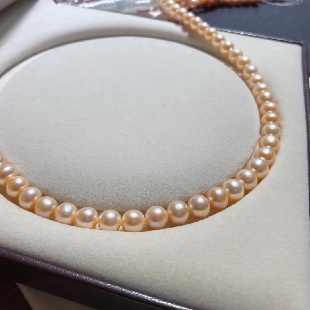 The deep nude beads are 9-10mm full and nearly round to ensure natural color thumbnail