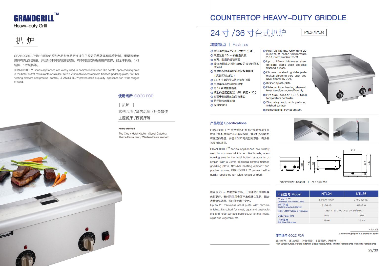 24/36-inch countertop grill detail image 4