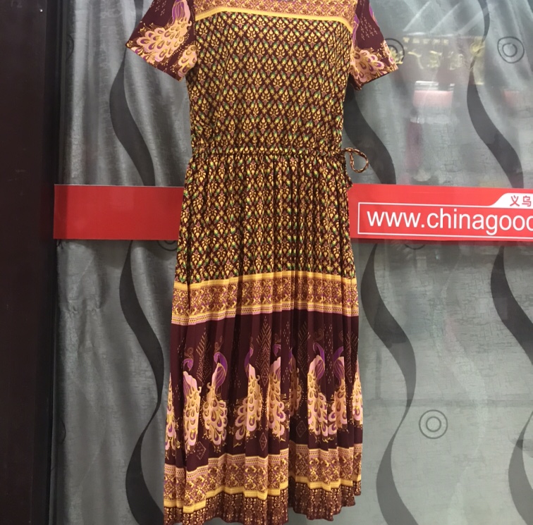 Yellow polka dot printed long dress