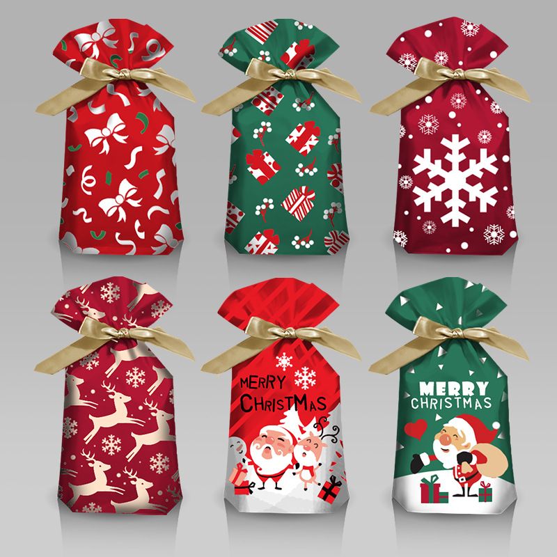 新款圣诞节礼品包装袋子丝带抽绳袋平安果袋回礼袋束口袋1217详情图1