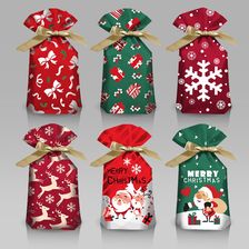 新款圣诞节礼品包装袋子丝带抽绳袋平安果袋回礼袋束口袋1217