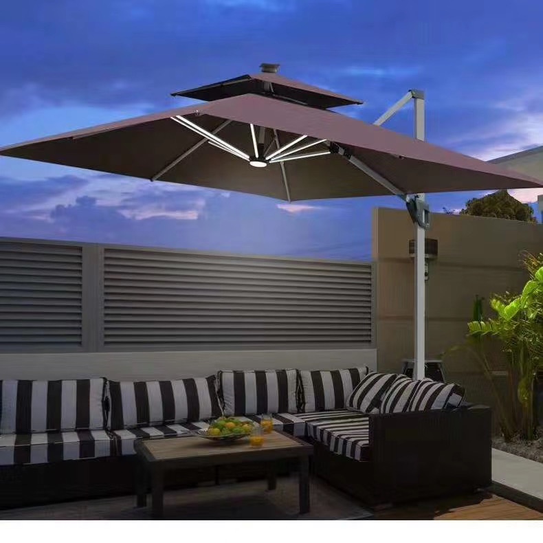 Venetian illuminated Roman umbrella, sunshade umbrella, courtyard umbrella