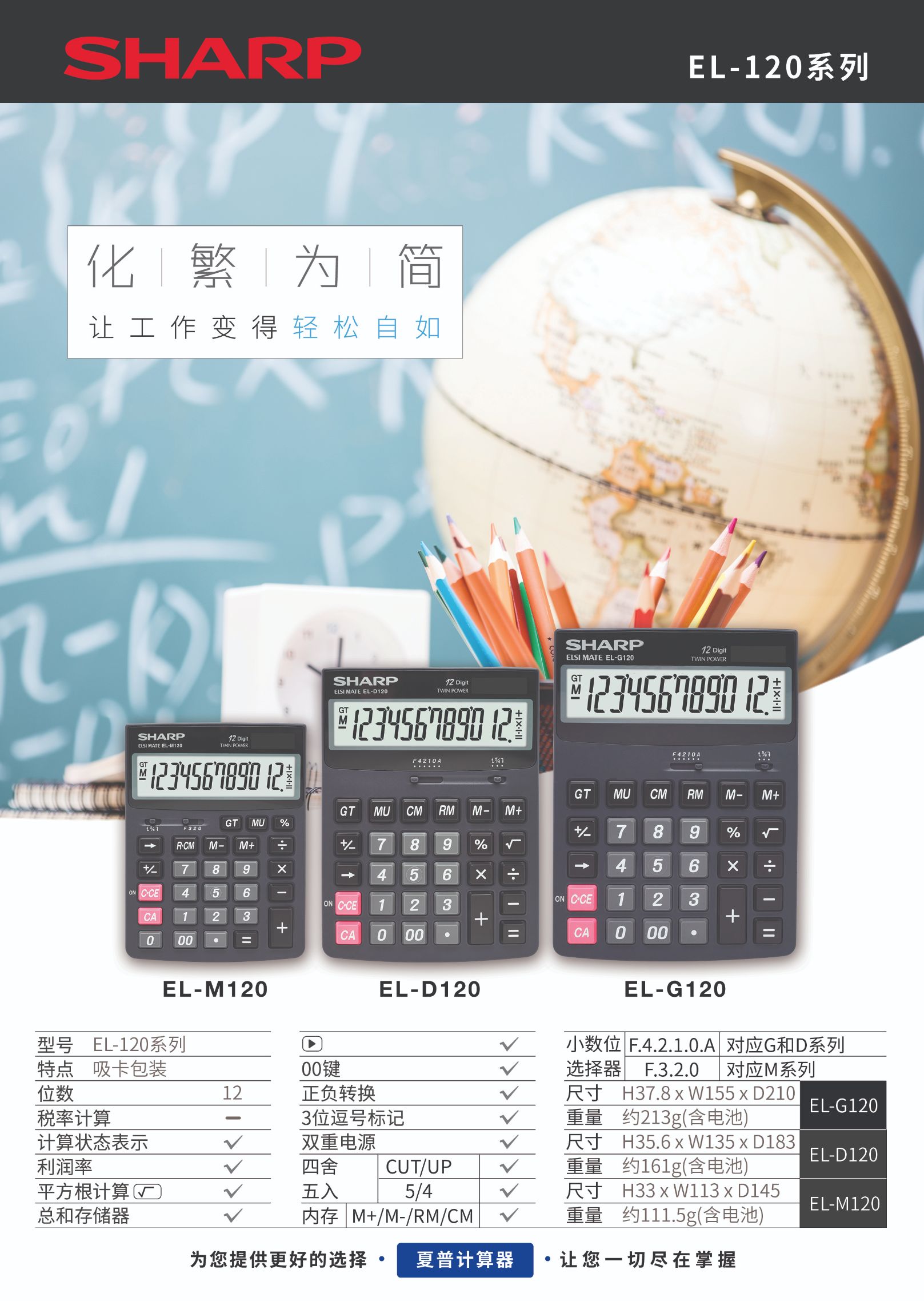 SHARP SHARP EL-G120 Calculator 12-digit business office calculator