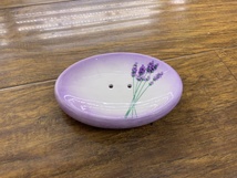紫色薰衣草图案肥皂盒