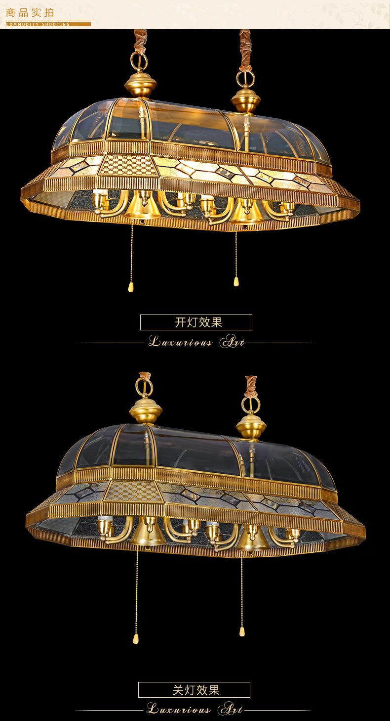 Ancient European-style all-copper ceiling-mounted chandelier, made of national standard brass for decoration detail image 7