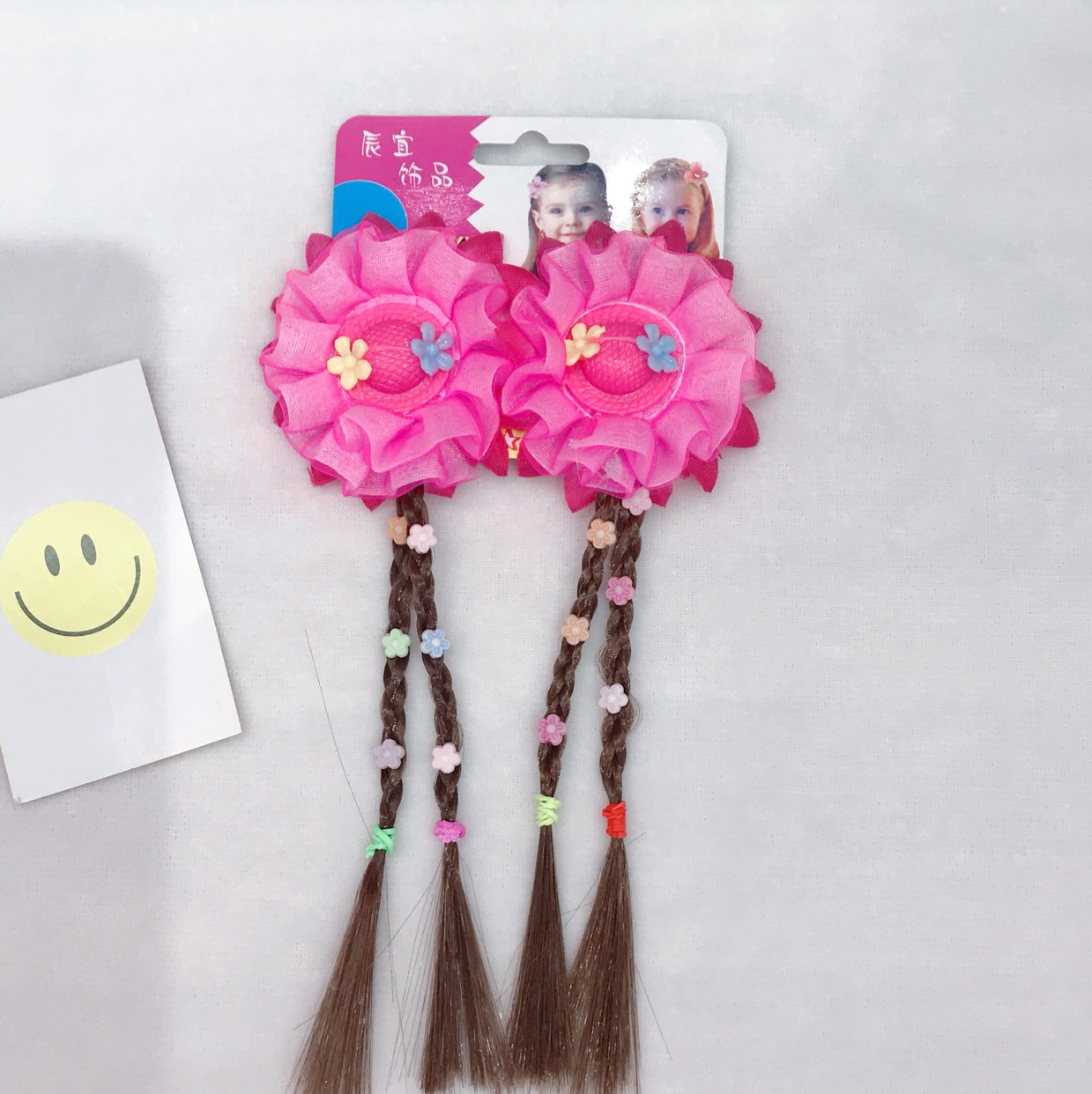 Children wig braids hairpin girls perform hairpin hairpin flowers little girls cartoon hairpin to clip thumbnail