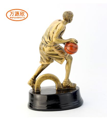 Wan Yuanxin Basketball Character Men's Trophy, School Award Trophy, Medal, Resin Handicraft HX1557 Specification drawing