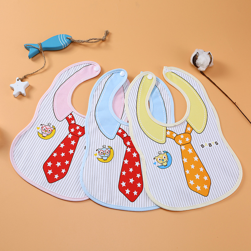 加大围脖宝宝口水巾 全棉面料防水围兜 造型双面全棉中间防水