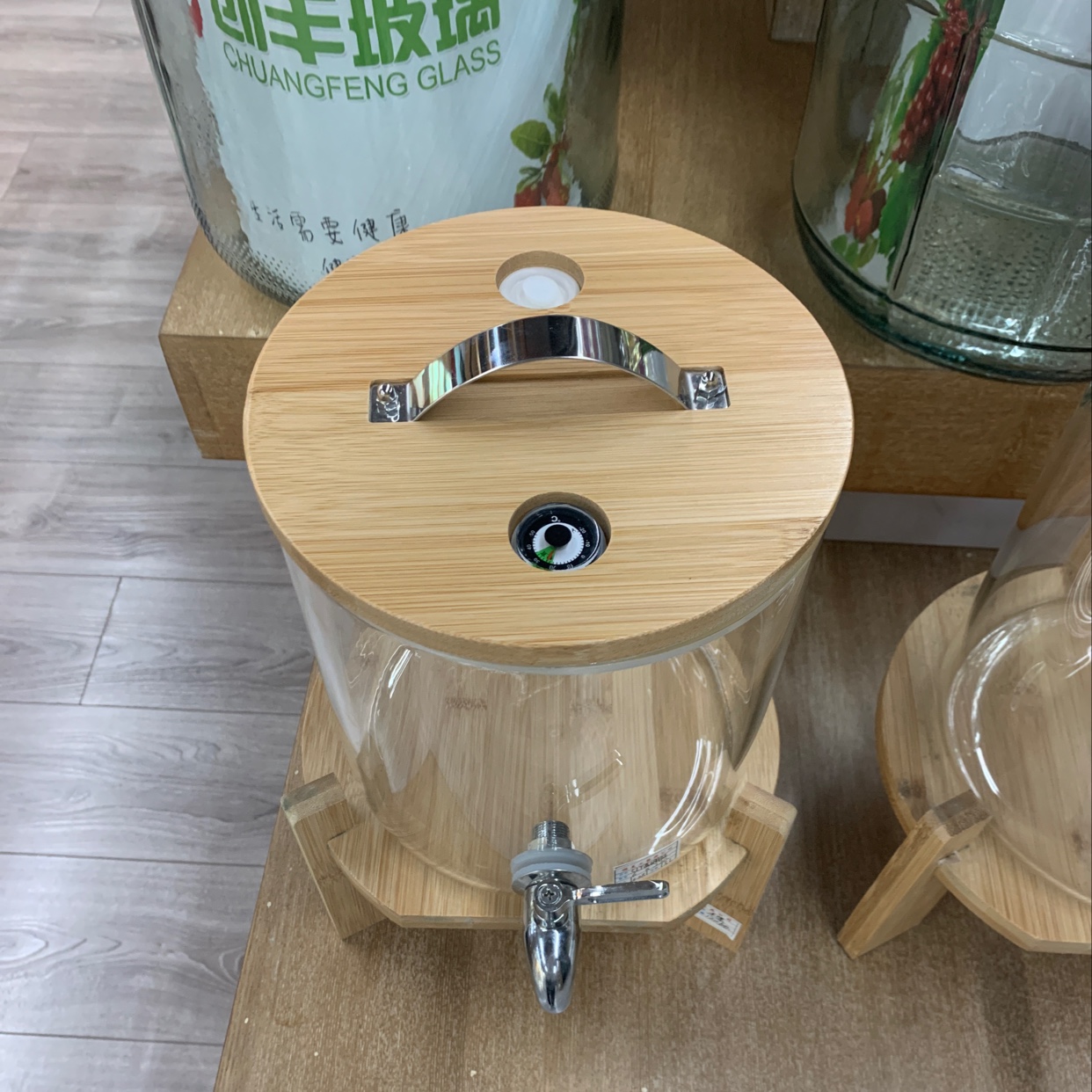 5升高硼硅密封玻璃酒桶产品图